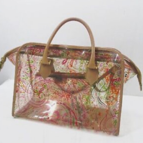 Etro Clear Tote Bag / Notorious Paisley Print W/ Pouch Inside /Made In Italy - Picture 4 of 15